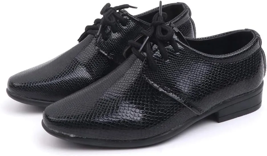 Toddler Boys Dress Shoes Kids Classic Lace Up Oxfords Solid Casual School Shoes British Style Dressy Leather Shoes