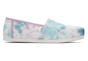 TOMS Womens Alpargata Tie Dye Floral Eyelets Espadrille - Lilac Mauve