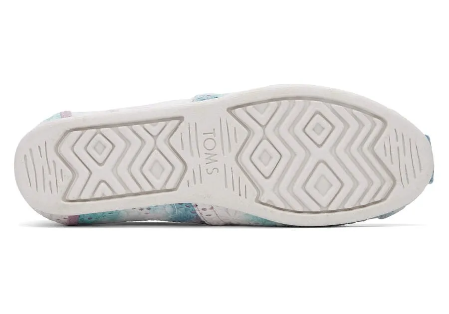 TOMS Womens Alpargata Tie Dye Floral Eyelets Espadrille - Lilac Mauve