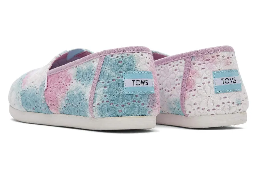 TOMS Womens Alpargata Tie Dye Floral Eyelets Espadrille - Lilac Mauve
