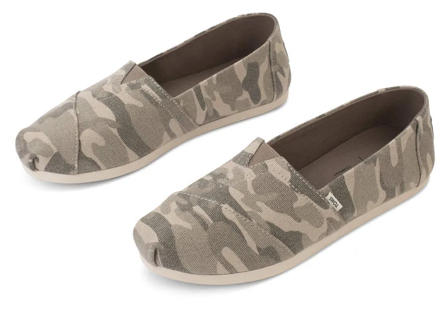 TOMS Womens Camo Alpargata Espadrille - Taupe Grey