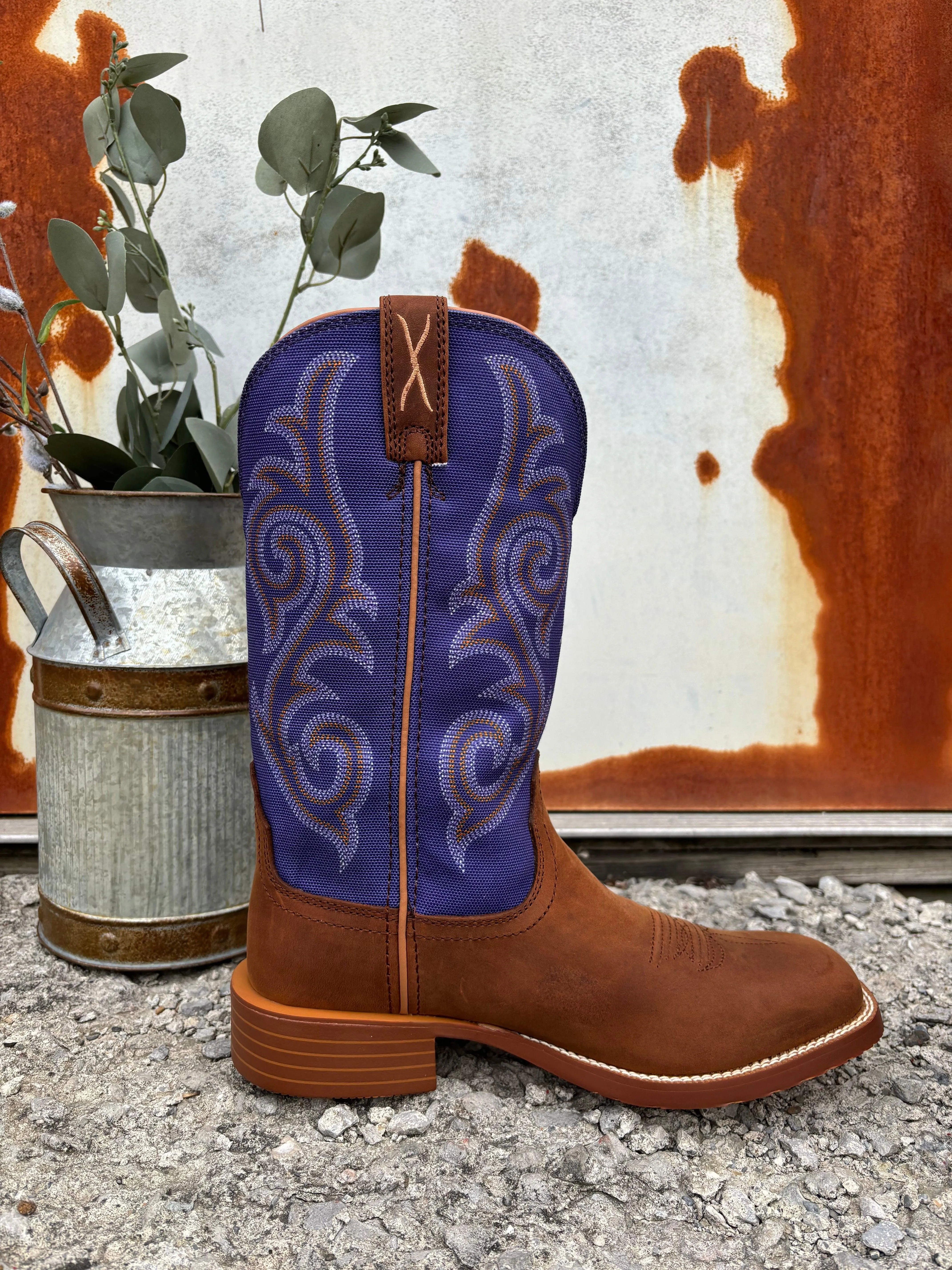 Twisted X Women's 11" Distressed Saddle & Iris Cowgirl Boots WXTR009