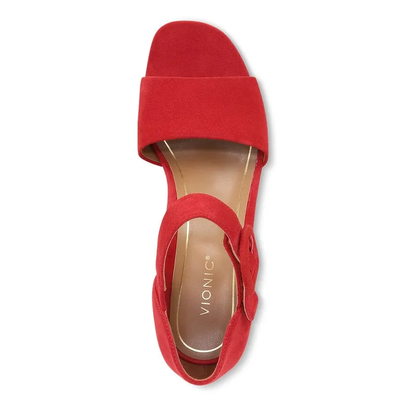 Vionic Women's Chardonnay Heeled Sandals- Red