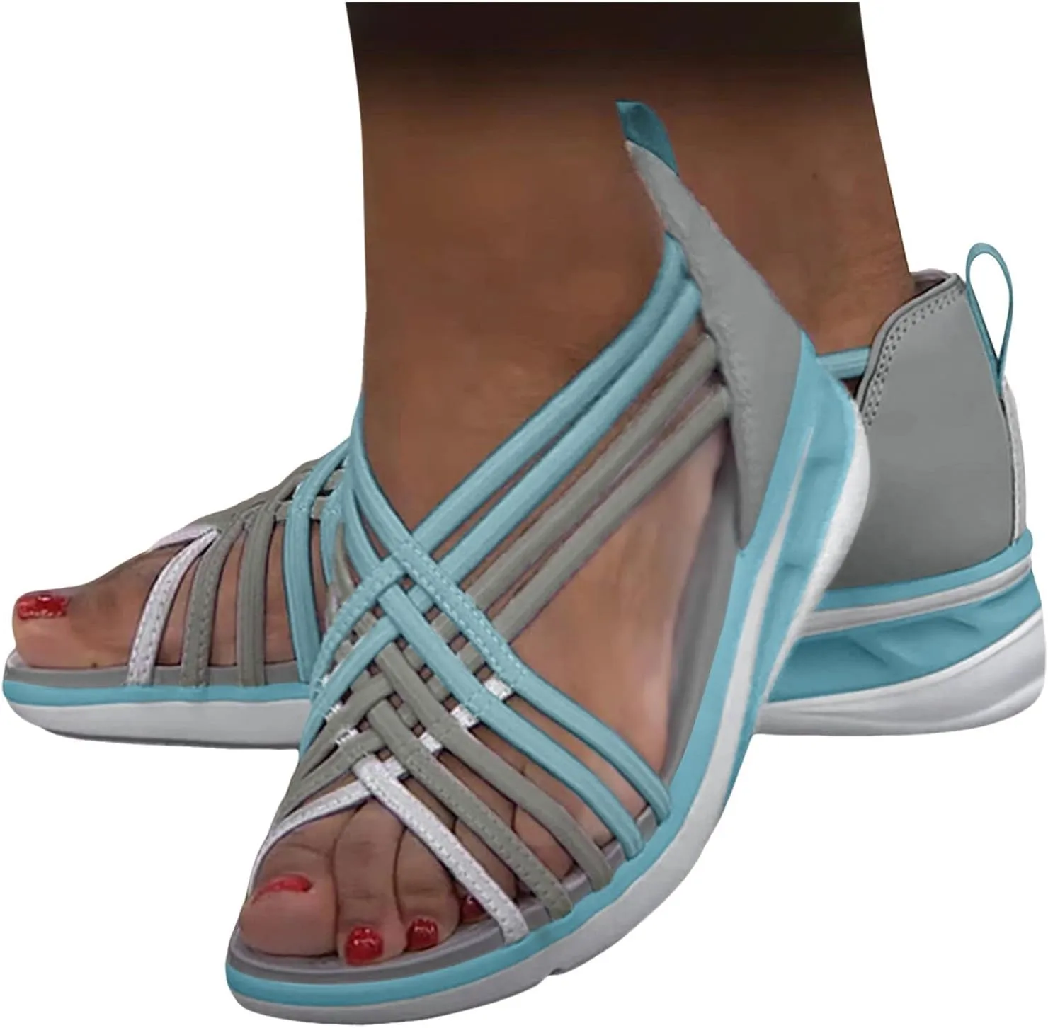 Wedge Sandals for Women Open Toe Casual Summer Roman High Heel Breathable Beach Sandals Orthopedic Sandals Shoes